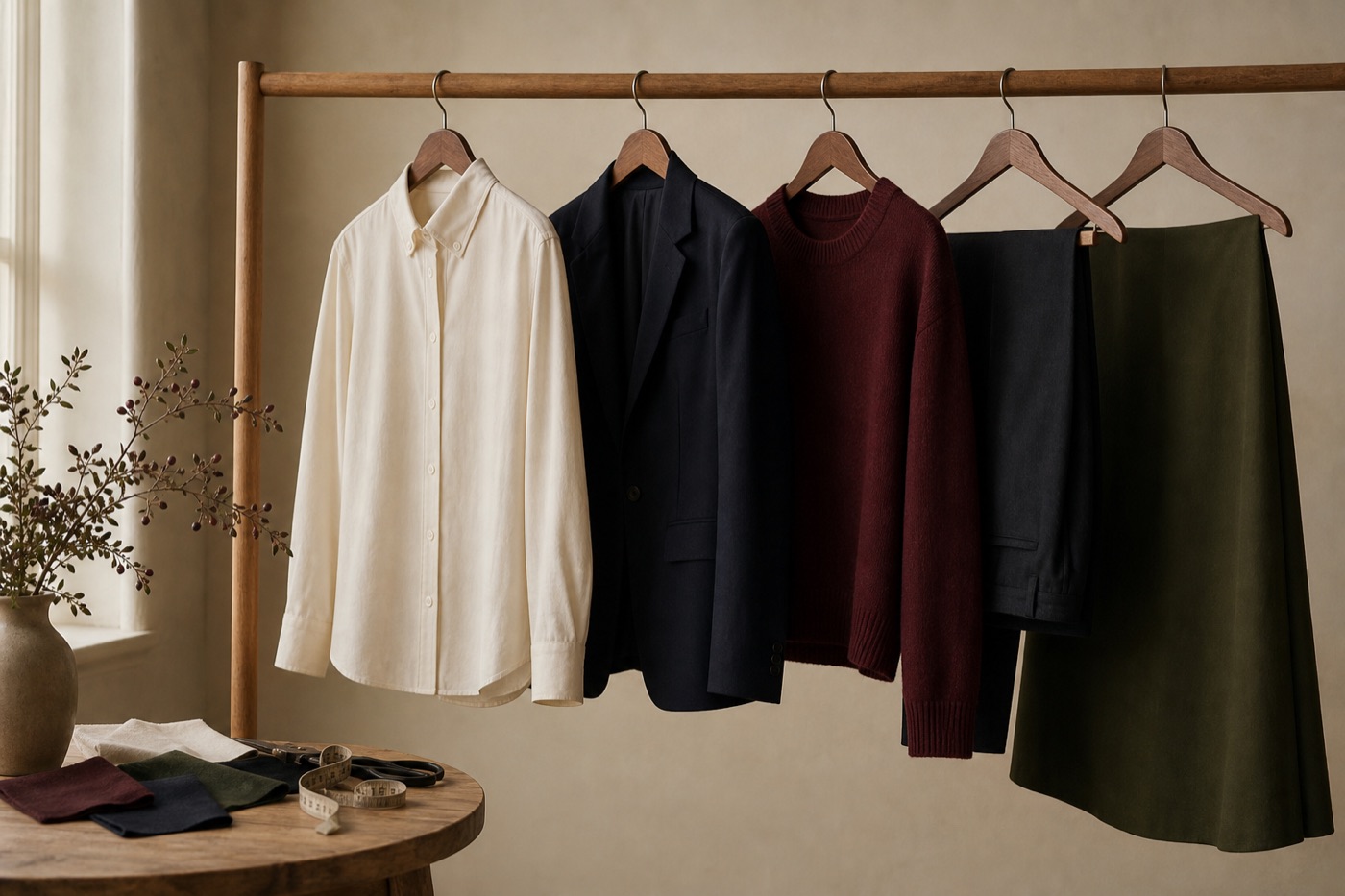 Editorial capsule wardrobe used to illustrate the publication’s method